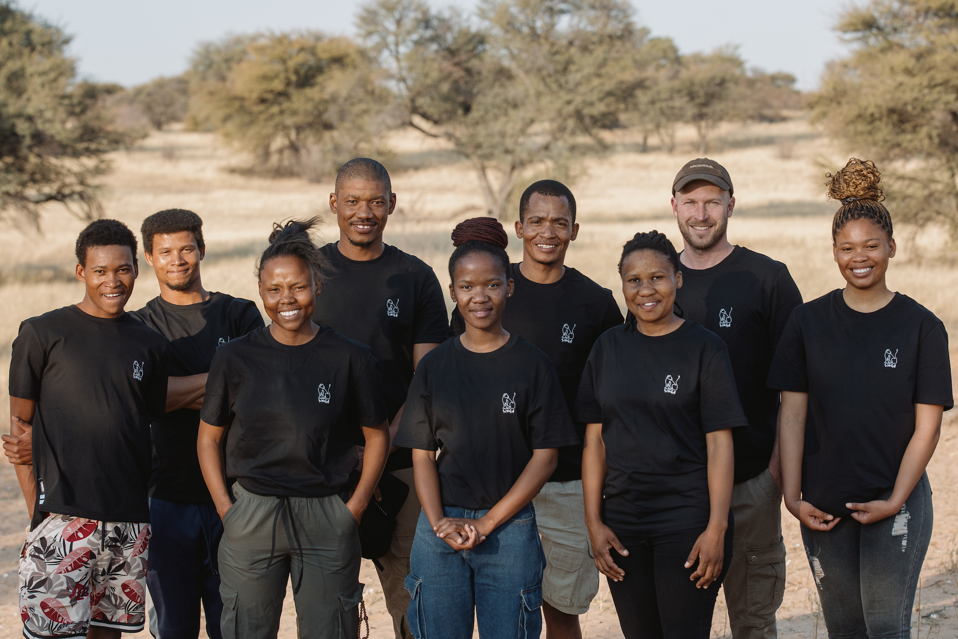 The Modisa Wildlife Project team in the Kalahari